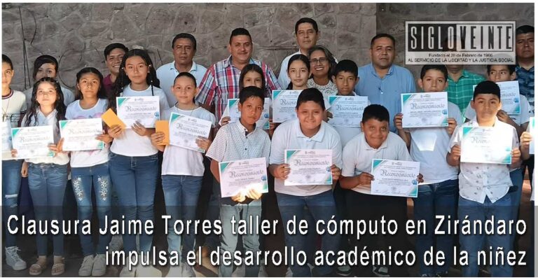 Clausura Jaime Torres taller de cómputo en Zirándaro impulsa el desarrollo académico de la niñez
