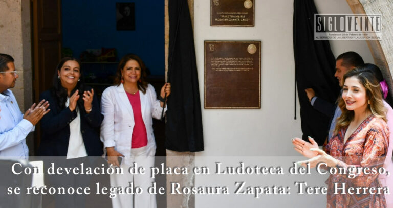 Con develación de placa en Ludoteca del Congreso, se reconoce legado de Rosaura Zapata: Teresita Herrera