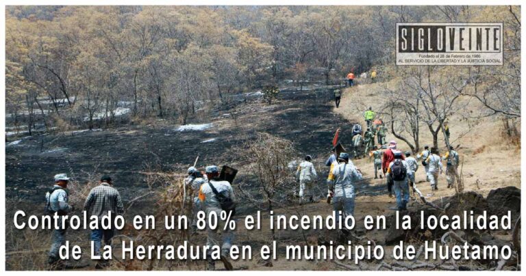 Controlado en un 80% el incendio en la localidad de La Herradura en el municipio de Huetamo