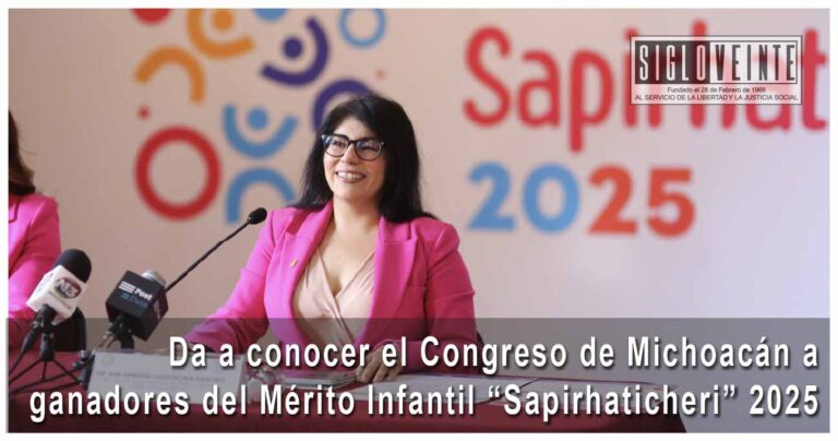 Da a conocer el Congreso de Michoacán a ganadores del Mérito Infantil “Sapirhaticheri” 2025