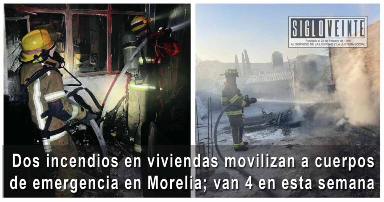 Dos incendios en viviendas movilizan a cuerpos de emergencia en Morelia; van 4 en esta semana