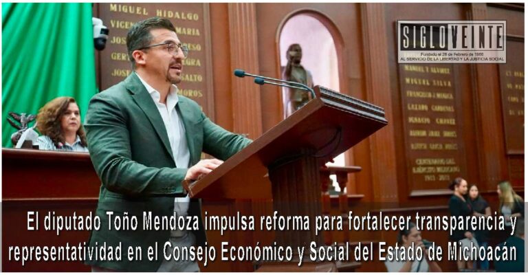 El diputado Toño Mendoza impulsa reforma para fortalecer transparencia y representatividad en el Consejo Económico y Social del Estado de Michoacán