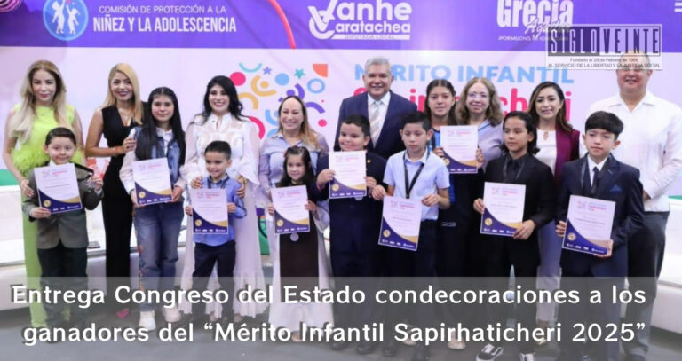 Entrega Congreso del Estado condecoraciones a los ganadores del “Mérito Infantil Sapirhaticheri 2025”