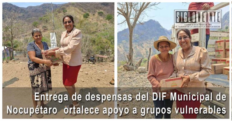 Entrega de despensas del DIF Municipal de Nocupétaro fortalece apoyo a grupos vulnerables