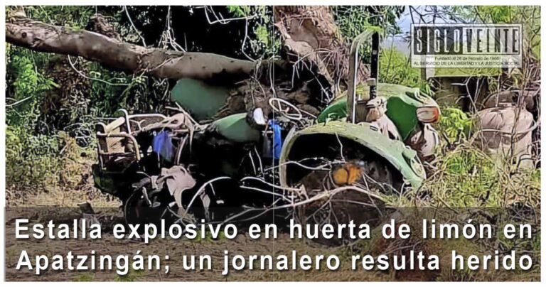 Estalla explosivo en huerta de limón en Apatzingán; un jornalero resulta herido