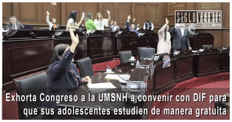 Exhorta Congreso a la UMSNH a convenir con DIF para que sus adolescentes estudien de manera gratuita