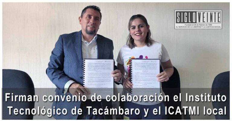 Firman convenio de colaboración el Instituto Tecnológico de Tacámbaro y el ICATMI local