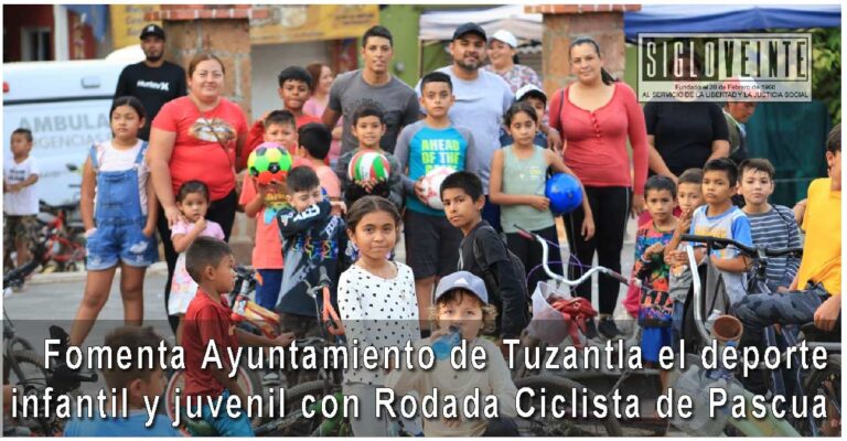 Fomenta Ayuntamiento de Tuzantla el deporte infantil y juvenil con Rodada Ciclista de Pascua