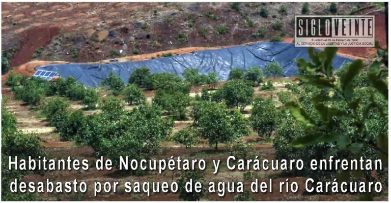 Habitantes de Nocupétaro y Carácuaro enfrentan desabasto por saqueo de agua del río Carácuaro