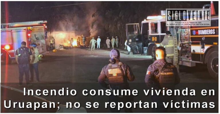 Incendio consume vivienda en Uruapan; no se reportan víctimas