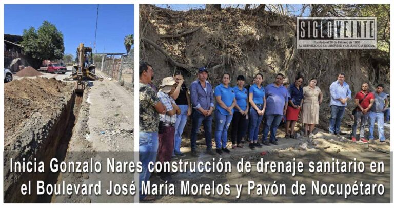 Inicia Gonzalo Nares construcción de drenaje sanitario en el Boulevard José María Morelos y Pavón de Nocupétaro