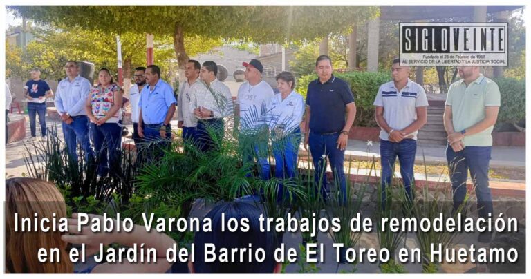 Inicia Pablo Varona los trabajos de remodelación en el Jardín del Barrio de El Toreo en Huetamo