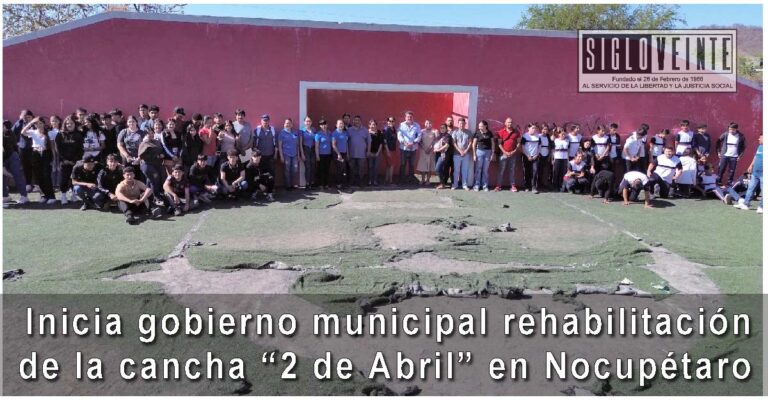 Inicia gobierno municipal rehabilitación de la cancha “2 de Abril” en Nocupétaro