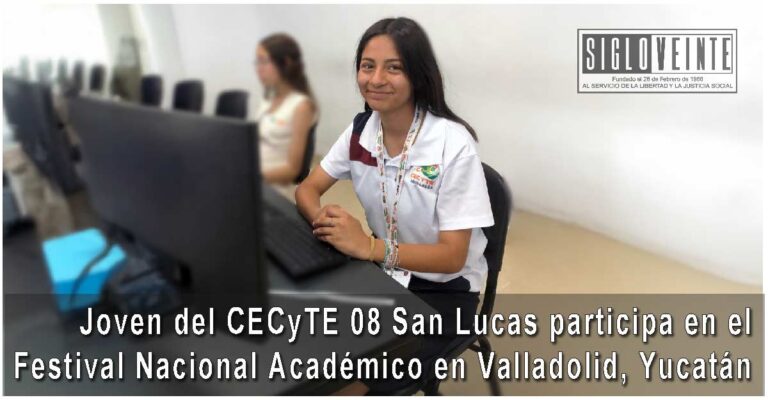 Joven del CECyTE 08 San Lucas participa en Festival Nacional Académico en Valladolid, Yucatán
