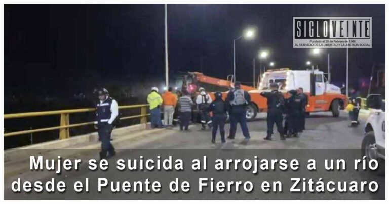 Mujer se suicida al arrojarse a un río desde el Puente de Fierro en Zitácuaro