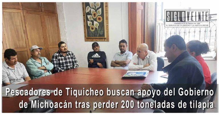 Pescadores de Tiquicheo buscan apoyo del Gobierno de Michoacán tras perder 200 toneladas de tilapia