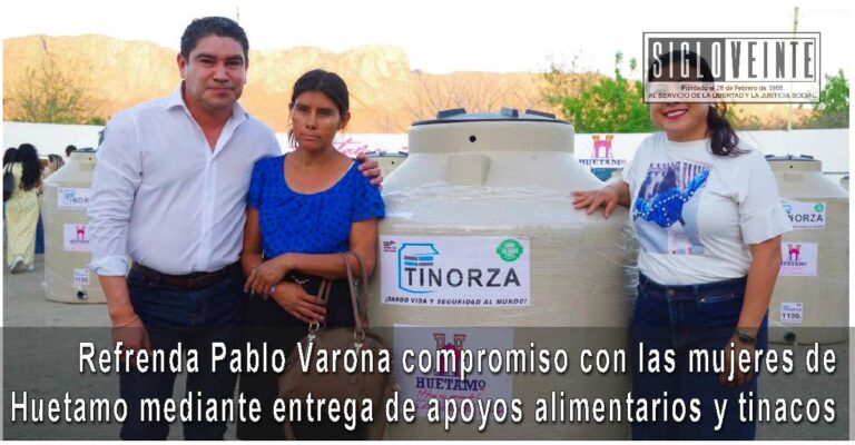 Refrenda Pablo Varona compromiso con las mujeres de Huetamo mediante entrega de apoyos alimentarios y tinacos