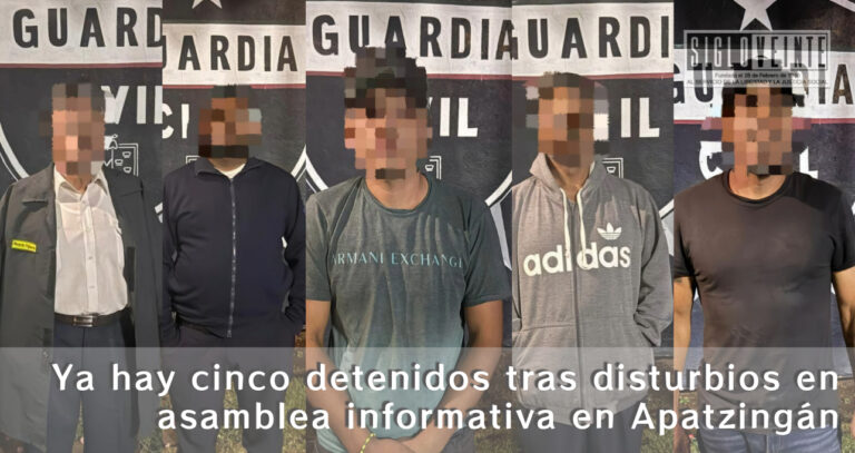 Ya hay cinco detenidos tras disturbios en asamblea informativa en Apatzingán