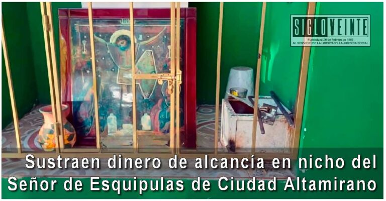 Sustraen dinero de alcancía en nicho del Señor de Esquipulas de Ciudad Altamirano