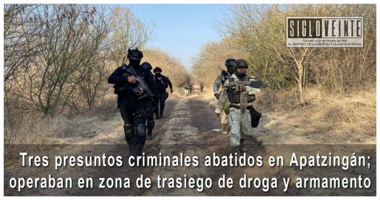Tres presuntos criminales abatidos en Apatzingán; operaban en zona de trasiego de droga y armamento