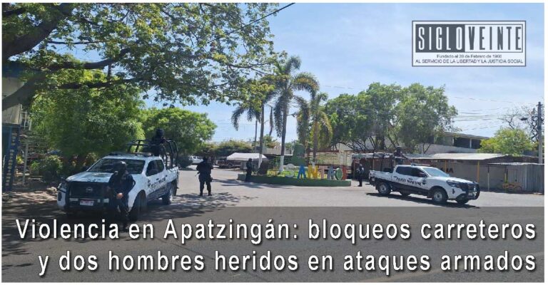 Violencia en Apatzingán: bloqueos carreteros y dos hombres heridos en ataques armados