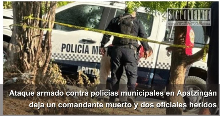 Ataque armado contra policías municipales en Apatzingán deja un comandante muerto y dos oficiales heridos