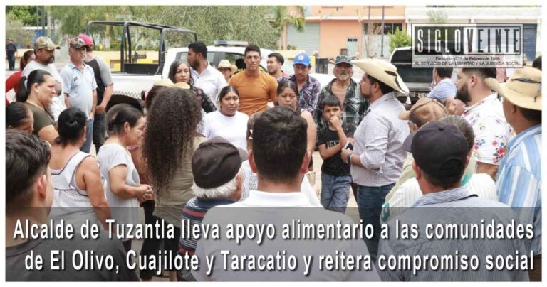 Alcalde de Tuzantla lleva apoyo alimentario a las comunidades de El Olivo, Cuajilote y Taracatio y reitera compromiso social