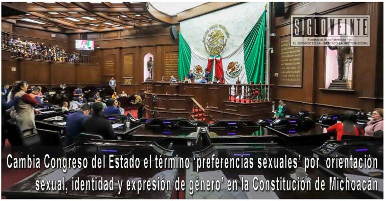 Cambia Congreso el término preferencias sexuales por orientación sexual, identidad y expresión de género en la Constitución de Michoacán