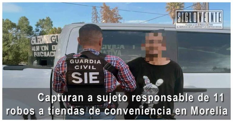 Capturan a sujeto responsable de 11 robos a tiendas de conveniencia en Morelia