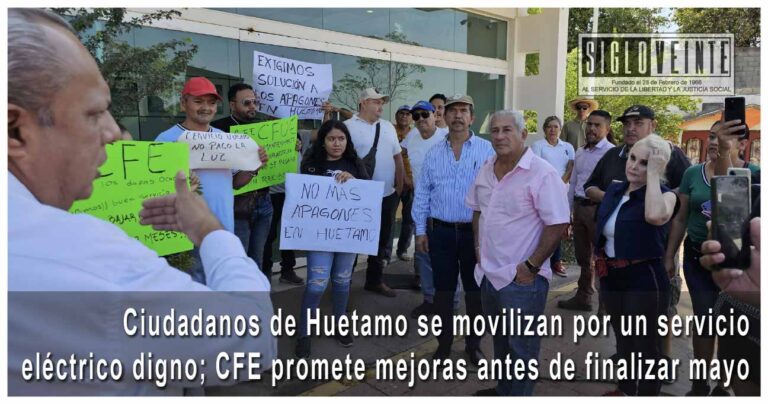 Ciudadanos de Huetamo se movilizan por un servicio eléctrico digno; CFE promete mejoras antes de finalizar mayo