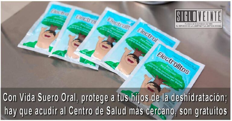 Con Vida Suero Oral, protege a tus hijos de la deshidratación; hay que acudir al Centro de Salud más cercano, son gratuitos