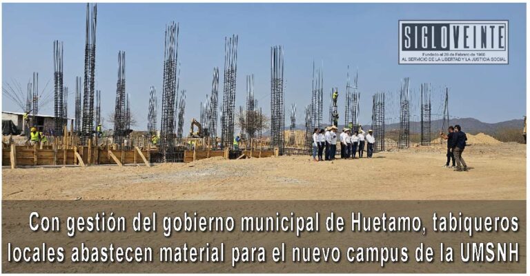 Con gestión del gobierno municipal de Huetamo, tabiqueros locales abastecen material para el nuevo campus de la UMSNH