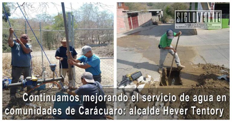 Continuamos mejorando el servicio de agua en comunidades de Carácuaro: alcalde Hever Tentory