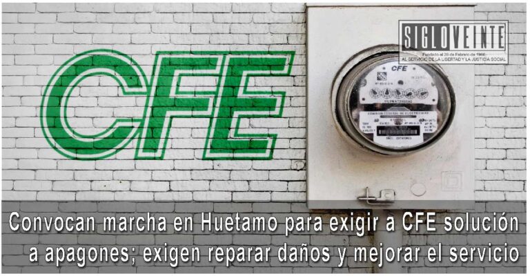 Convocan marcha en Huetamo para exigir a CFE solución a apagones; exigen reparar daños y mejorar el servicio