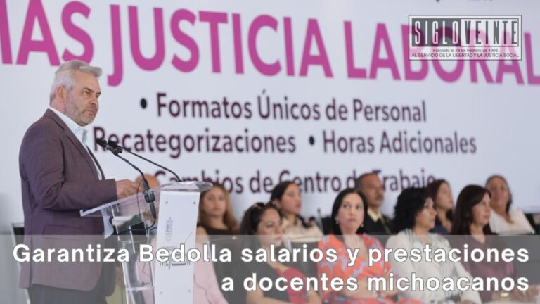 Garantiza Bedolla salarios y prestaciones a docentes michoacanos