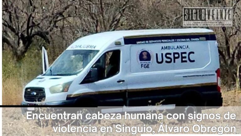 Encuentran cabeza humana con signos de violencia en Singuio, Álvaro Obregón