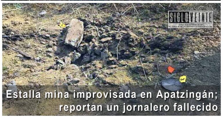 Estalla mina improvisada en Apatzingán; reportan un jornalero fallecido
