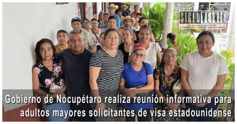 Gobierno de Nocupétaro realiza reunión informativa para adultos mayores solicitantes de visa estadounidense