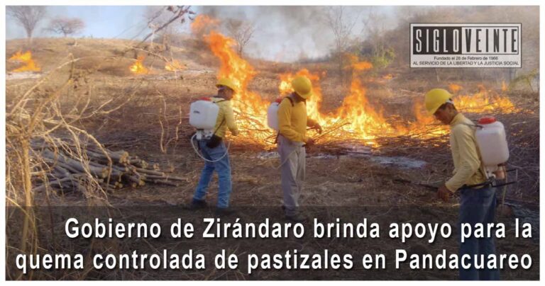 Gobierno de Zirándaro brinda apoyo para la quema controlada de pastizales en Pandacuareo