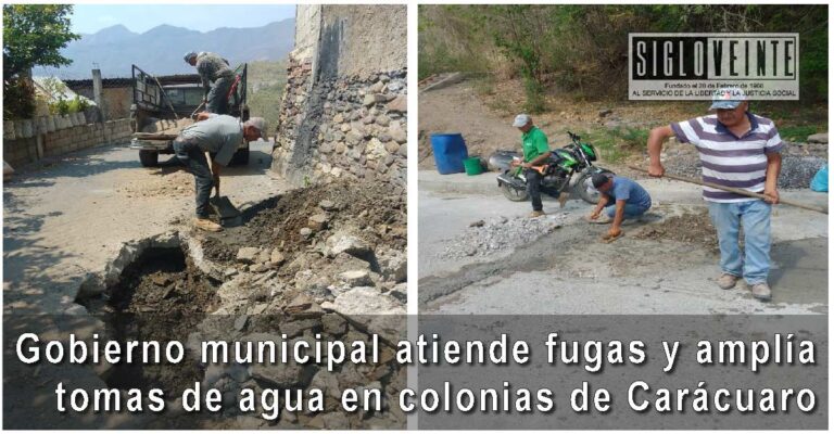 Gobierno municipal atiende fugas y amplía tomas de agua en colonias de Carácuaro