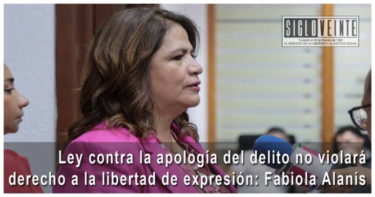 Ley contra la apología del delito no violará derecho a la libertad de expresión: Fabiola Alanís