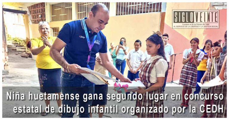 Niña huetamense gana segundo lugar en concurso estatal de dibujo infantil organizado por la CEDH