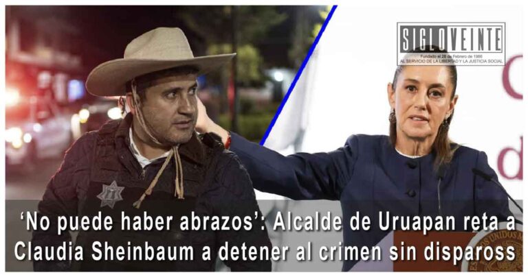 ‘No puede haber abrazos’: Alcalde de Uruapan reta a Claudia Sheinbaum a detener al crimen sin disparos