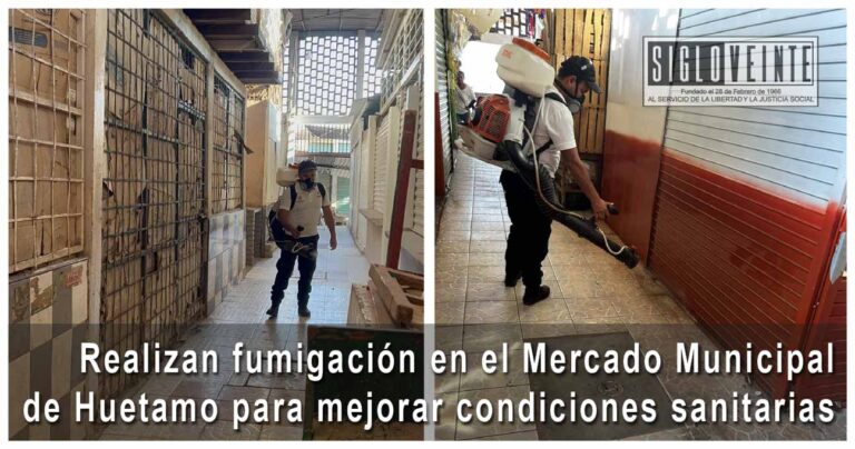 Realizan fumigación en el Mercado Municipal de Huetamo para mejorar condiciones sanitarias