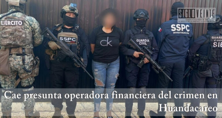 Cae presunta operadora financiera del crimen en Huandacareo