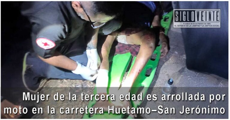 Mujer de la tercera edad es arrollada por moto en la carretera Huetamo–San Jerónimo