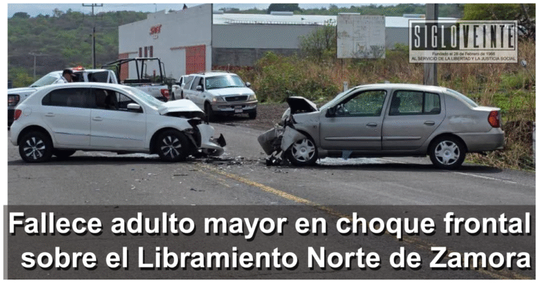 Fallece adulto mayor en choque frontal sobre el Libramiento Norte de Zamora