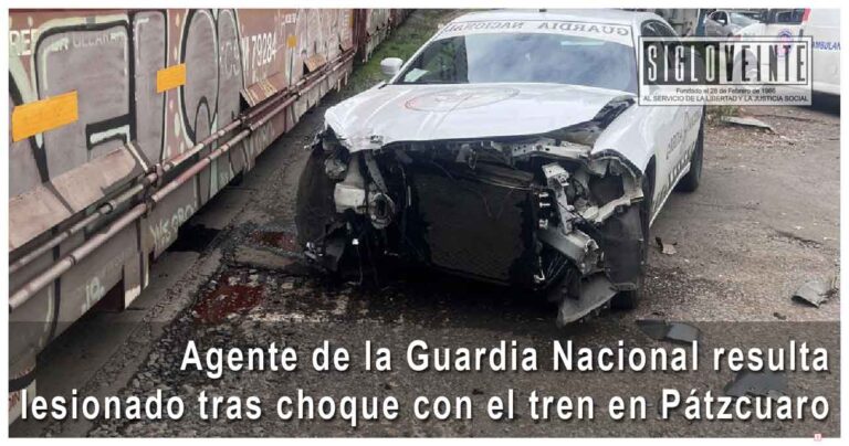 Agente de la Guardia Nacional resulta lesionado tras choque con el tren en Pátzcuaro