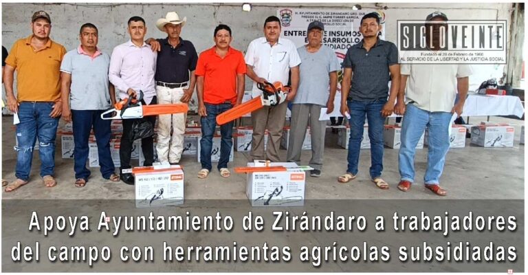 Apoya Ayuntamiento de Zirándaro a trabajadores del campo con herramientas agrícolas subsidiadas