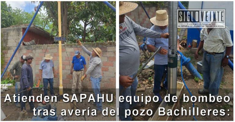 Atienden  SAPAHU equipo de bombeo tras avería del pozo Bachilleres: